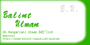 balint ulman business card